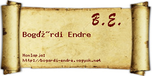 Bogárdi Endre névjegykártya