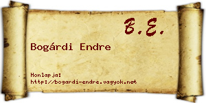 Bogárdi Endre névjegykártya