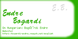 endre bogardi business card